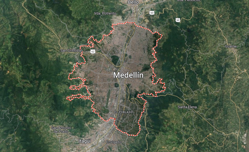 map medellin satelite
